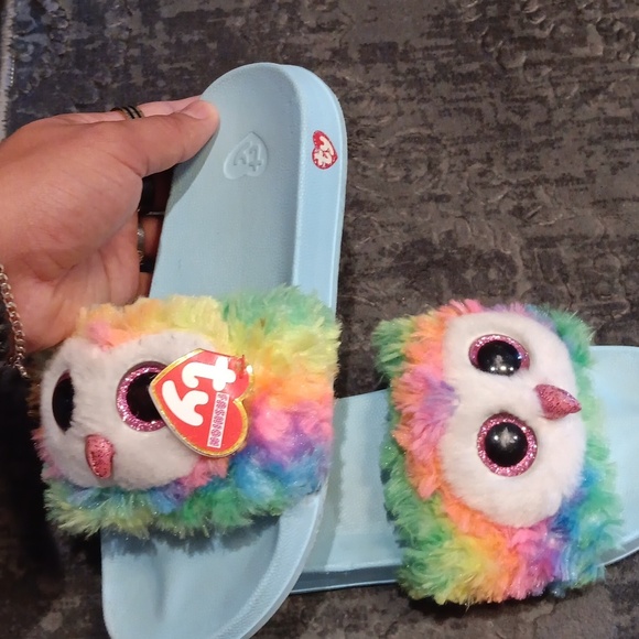 Ty Flip Flops Sandals Owen The Tie-Dyed Owl Size 4-6 - Picture 5 of 6